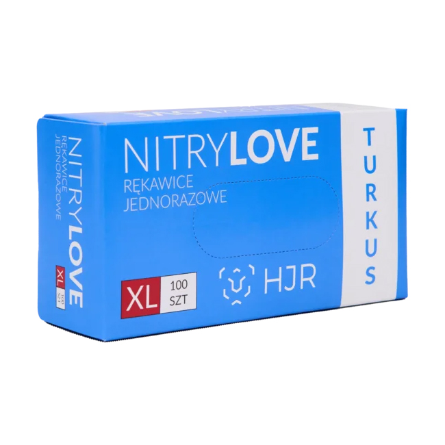 HJR Nitrylove TURKUS niebieskie rękawice jednorazowe 100 szt.