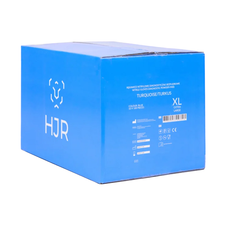HJR Nitrylove TURKUS niebieskie rękawice jednorazowe 100 szt. - obrazek 3